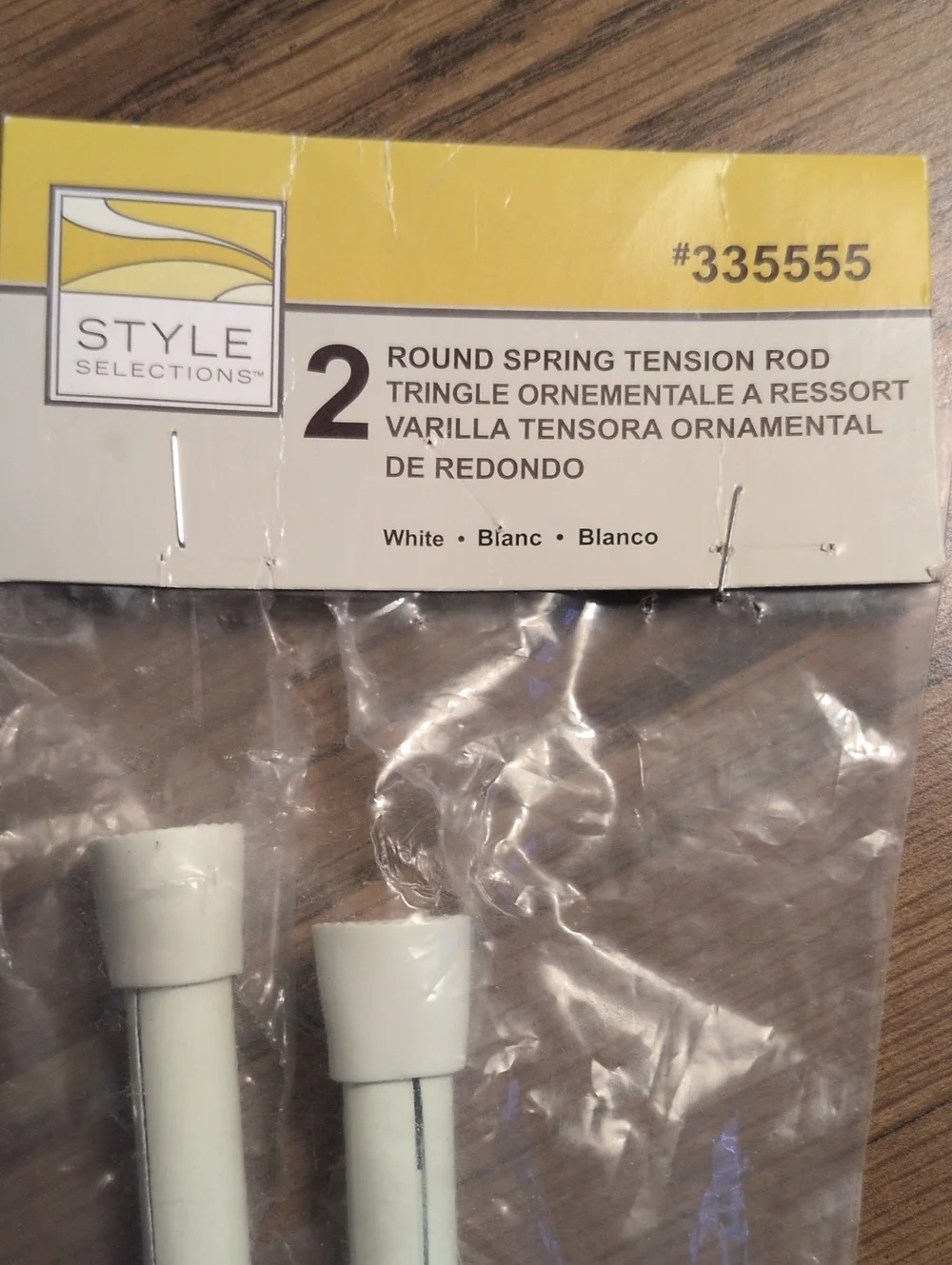 2 White Cafe Curtain Spring Tension Rods And 14 Cafe Clip Rings